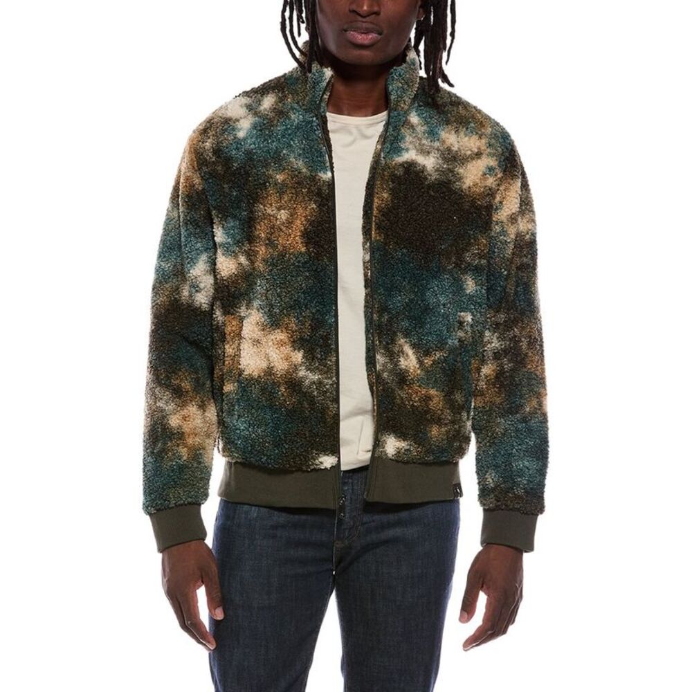 Scotch & Soda Mens Sherpa Zip Jacket, Green